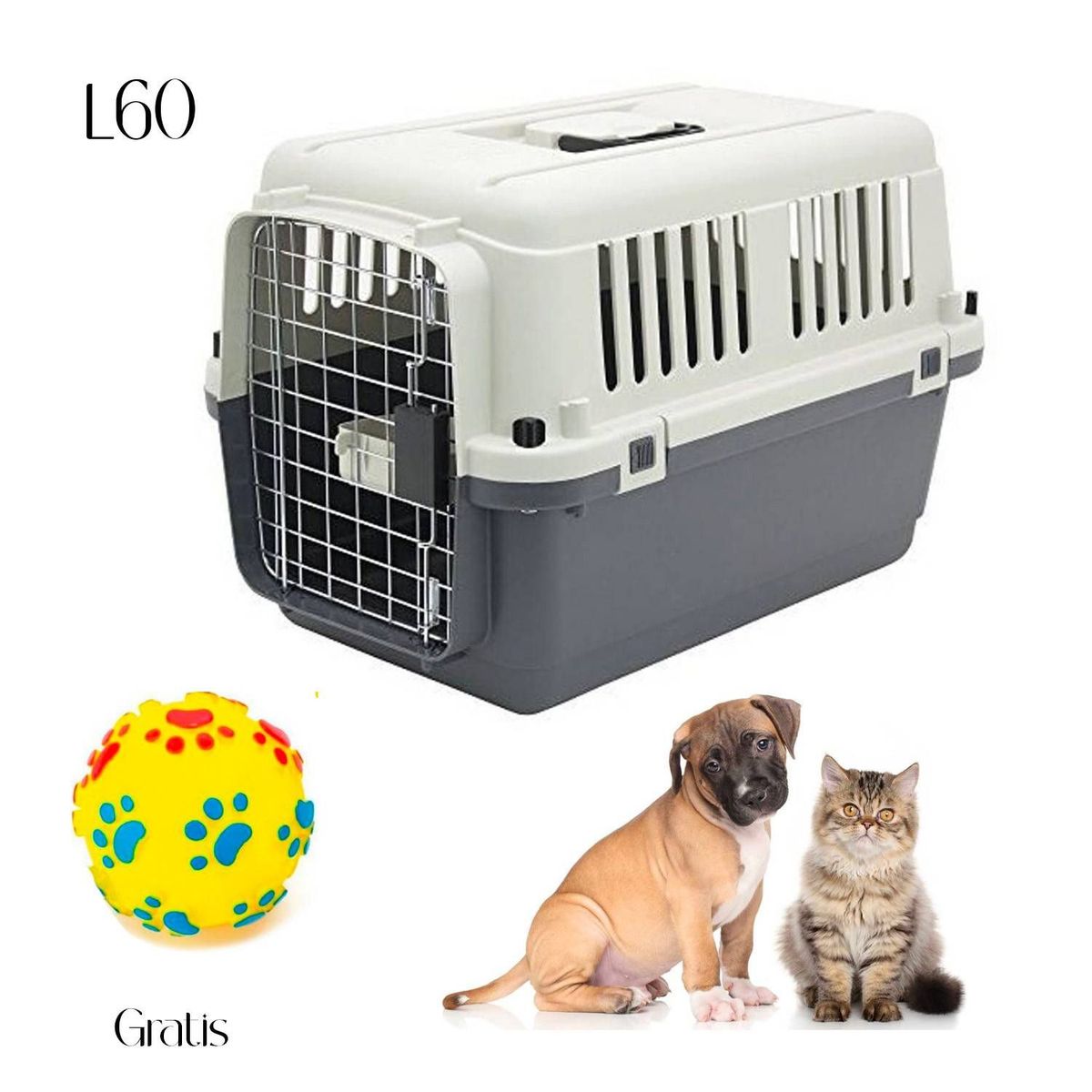 GENERICO - Kennel Transportador L60 Jaula Gatos y Perros