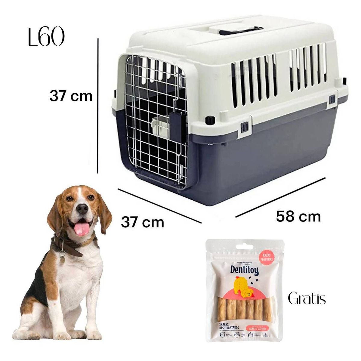 GENERICO - Kennel Transportador L60 Jaula Gatos y Perros