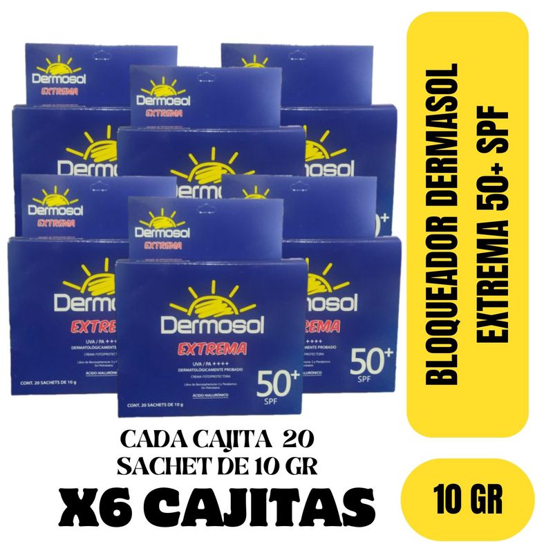 GENERICO - BLOQUEADOR X6 UND DERMOSOL EXTREMA +50SPF X 20 SACHETS