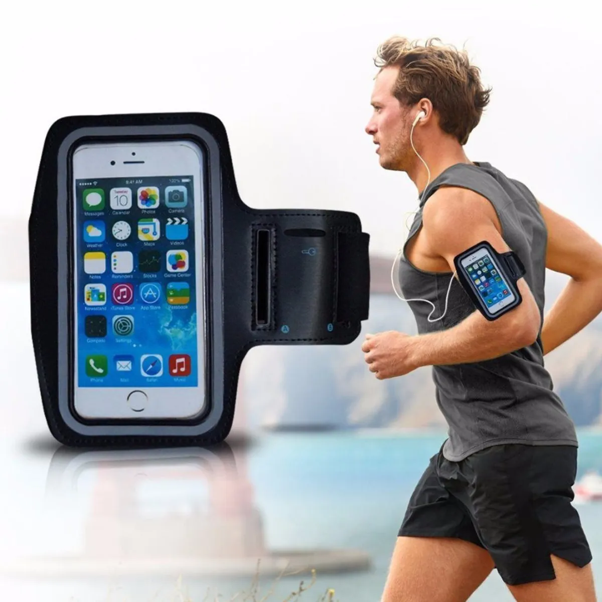 GENERICO - Banda Brazalete Deportivo para Smartphone hasta 6 Pulgadas
