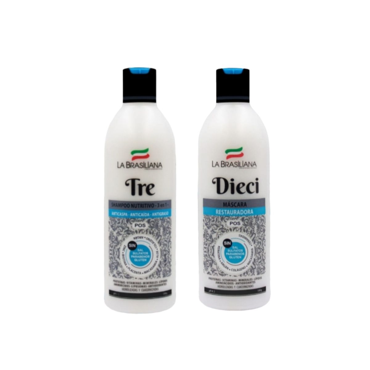 LA BRASILIANA - Pack La Brasiliana - Shampoo TRE + Máscara DIECI Sin SAL
