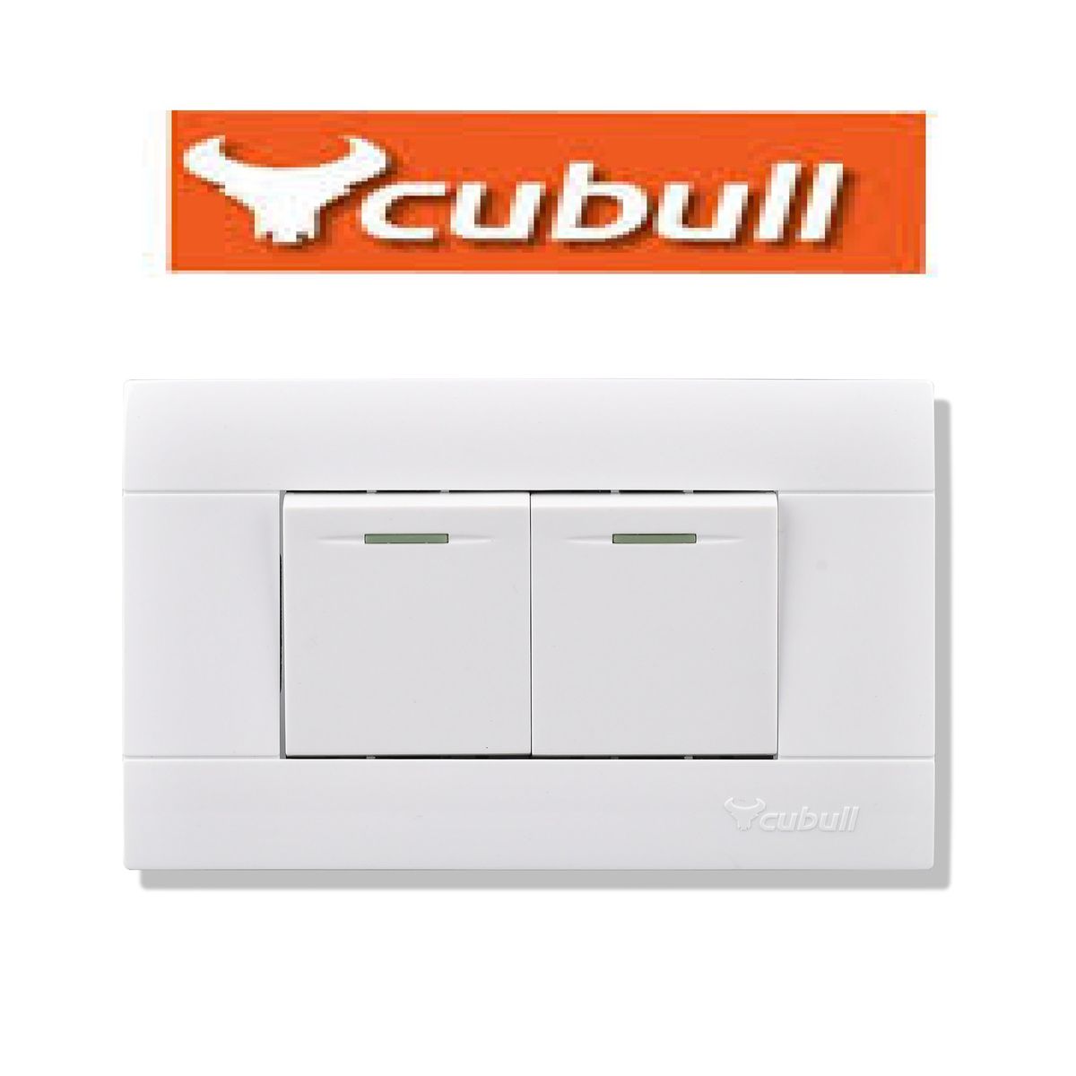 CUBULL - PACK X 5 UND:INTERRUPTOR DOBLE COLOR BLANCO MARCA CUBULL MODELO A3-007
