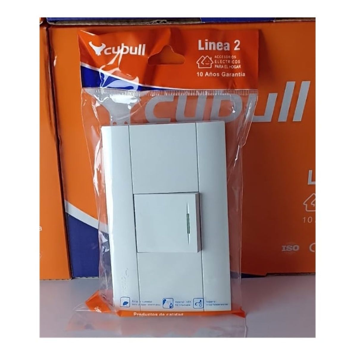 CUBULL - PACK X 5 UND:INTERRUPTOR SIMPLE COLOR BLANCO MARCA CUBULL MODELO A3005
