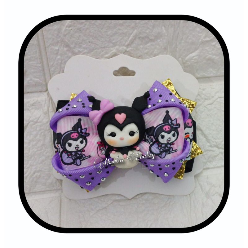 GENERICO - Lazo Personaje Kuro - Moñitos Lindsey