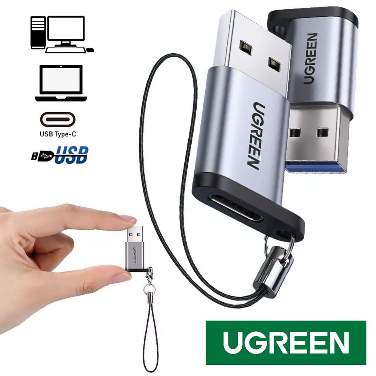 UGREEN - Adaptador Tipo C Hembra a USB 3.0 3.1 Macho 5 Gbps UGREEN