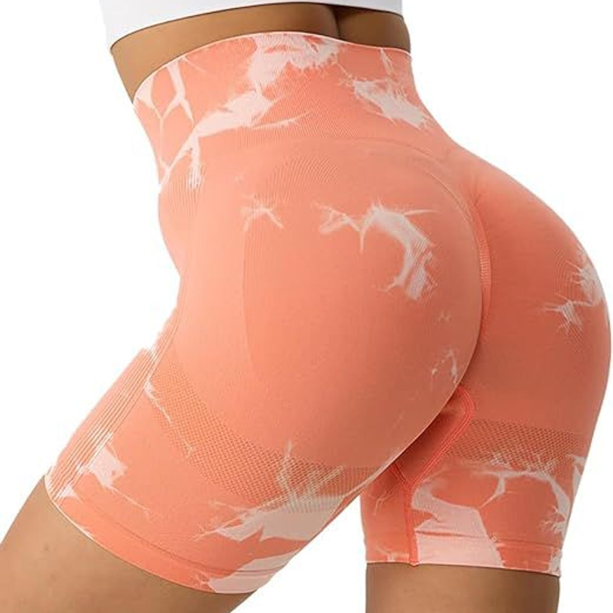 GENERICO - Pantalones cortos Shorts de cintura alta con efecto tie-dye