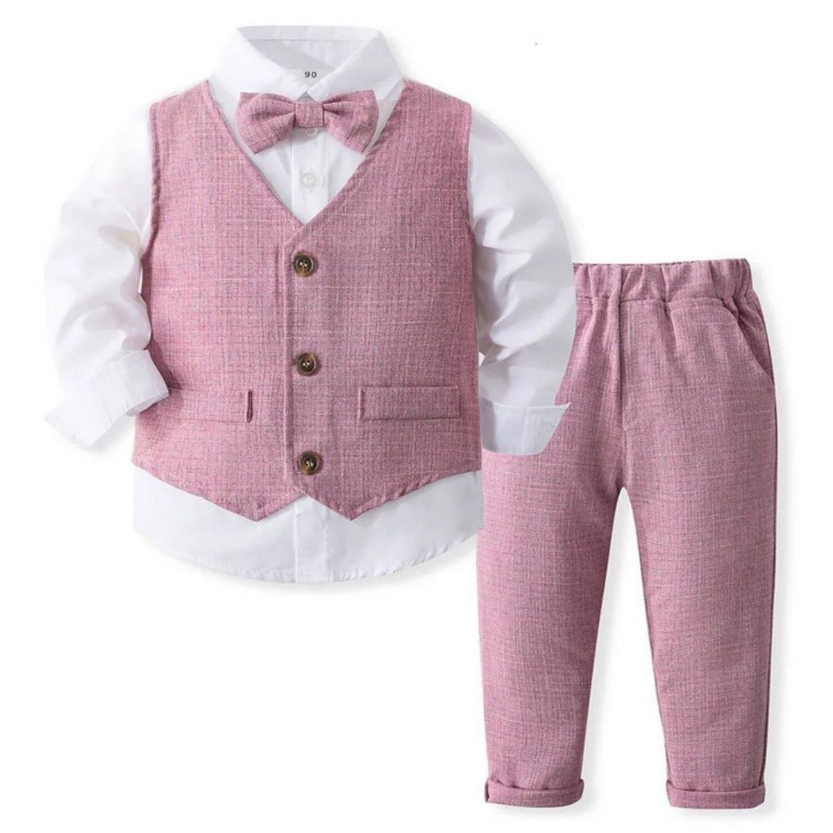 GENERICO - Terno de Niño 3 piezas -Pantalon +Camisa Chalequera + Corbata Michi