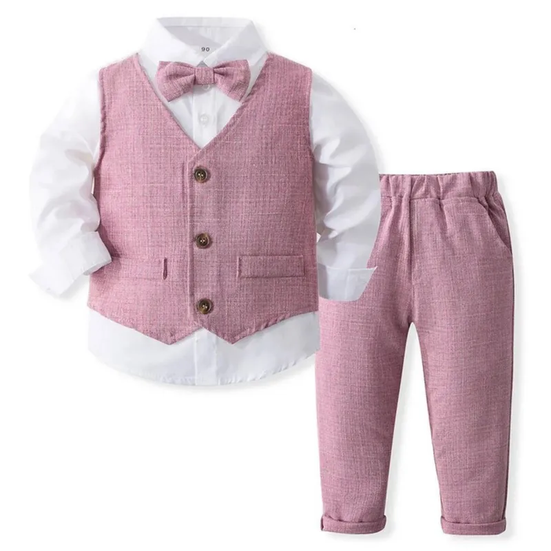 GENERICO - Terno de Niño 3 piezas -Pantalon +Camisa Chalequera + Corbata Michi