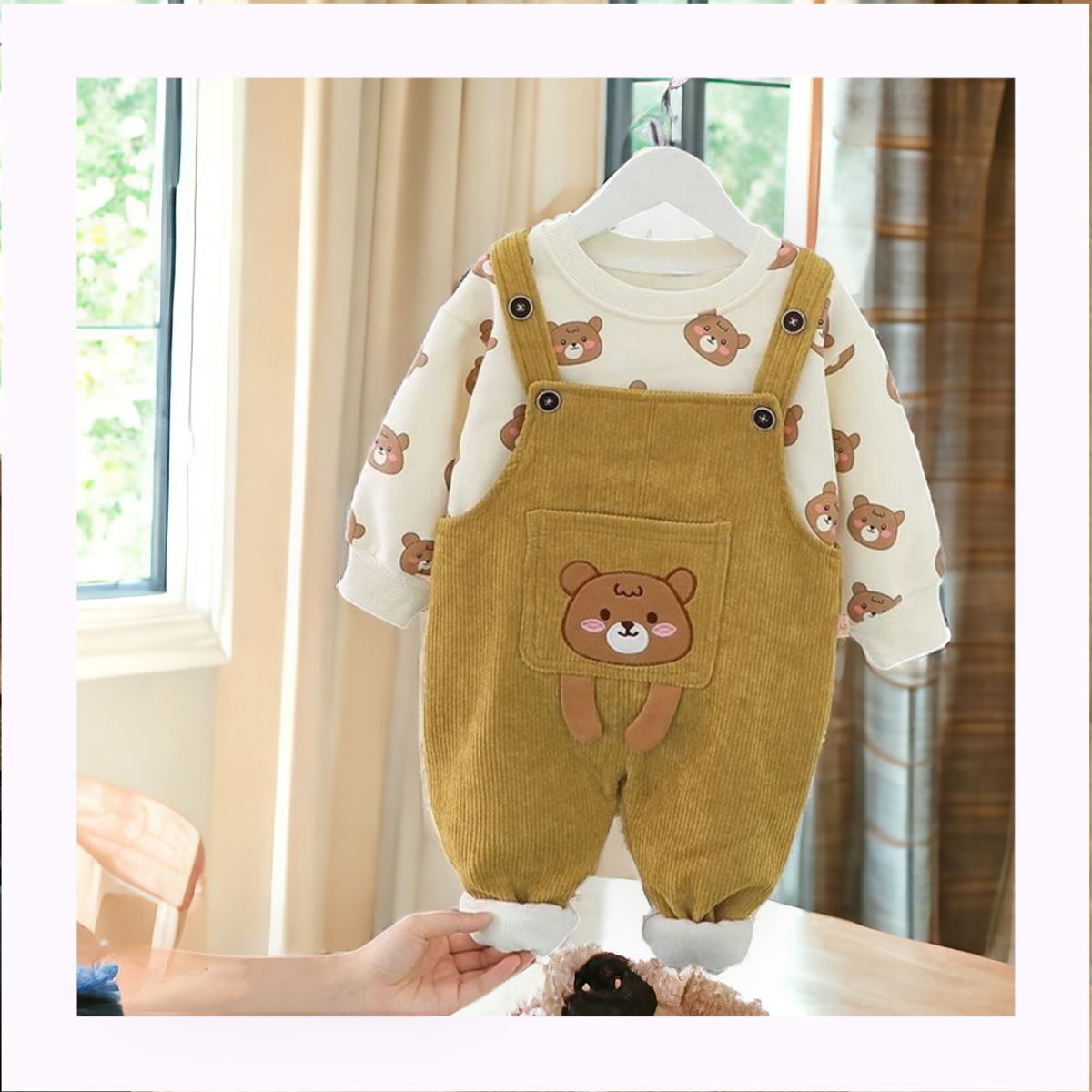 GENERICO - Ropa para  niño Bebe de 2 Piezas Osito Pandita ( Polera + Overoll )