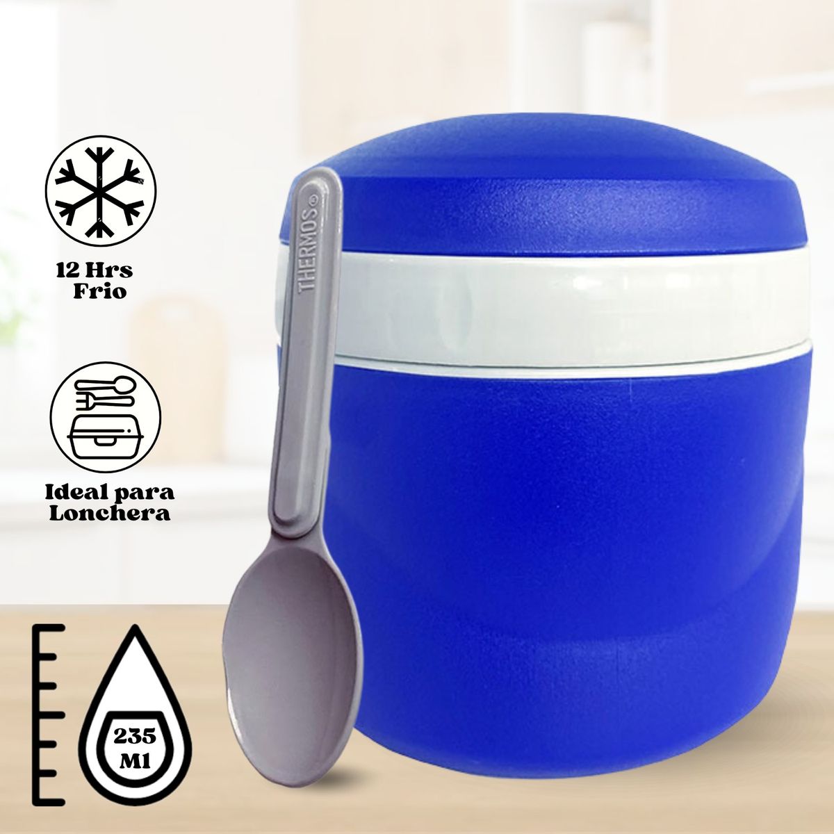 THERMOS - CONSERVADOR DE ALIMENTO POLIMES  AZUL 235ML