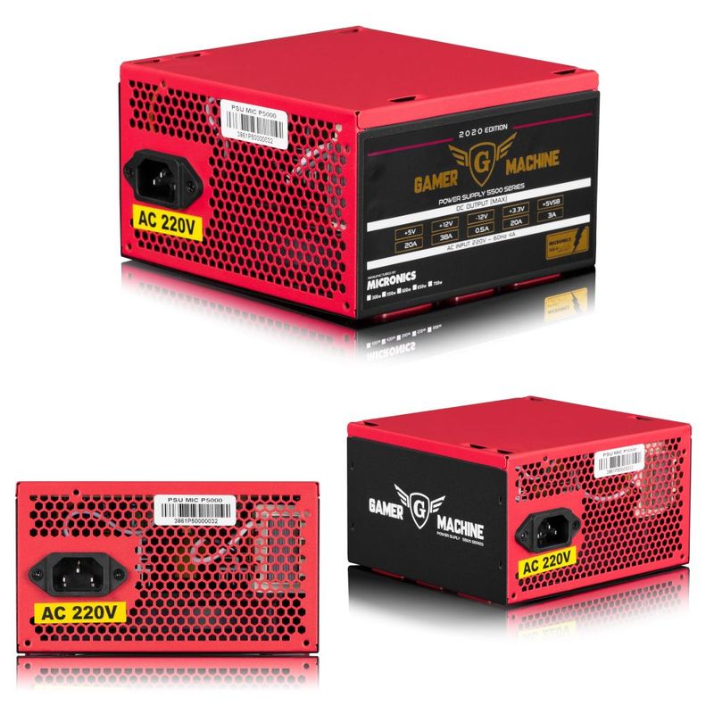 MICRONICS - Fuente De Poder Gamer Atx 500w Real Ppfc Micronics P5000