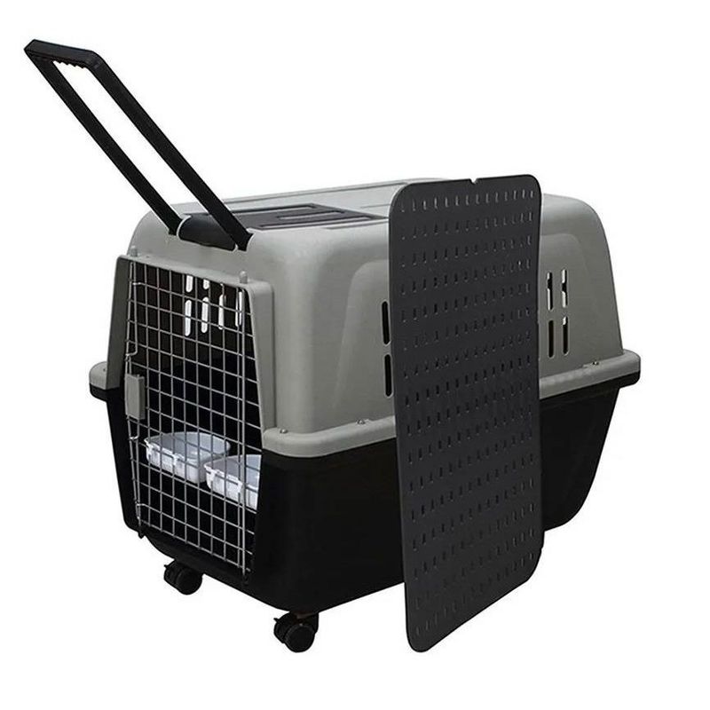 GENERICO - Kennel transportador L80 piso impermeable - NEGRO