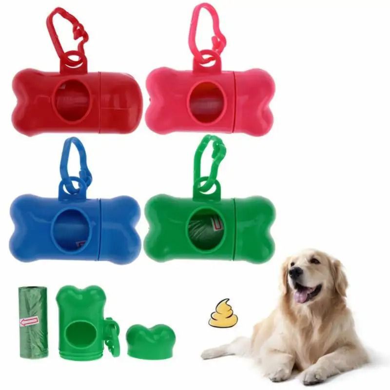 GENERICO - Dispensador Verde y 2 bolsas biodegradable para heces perro