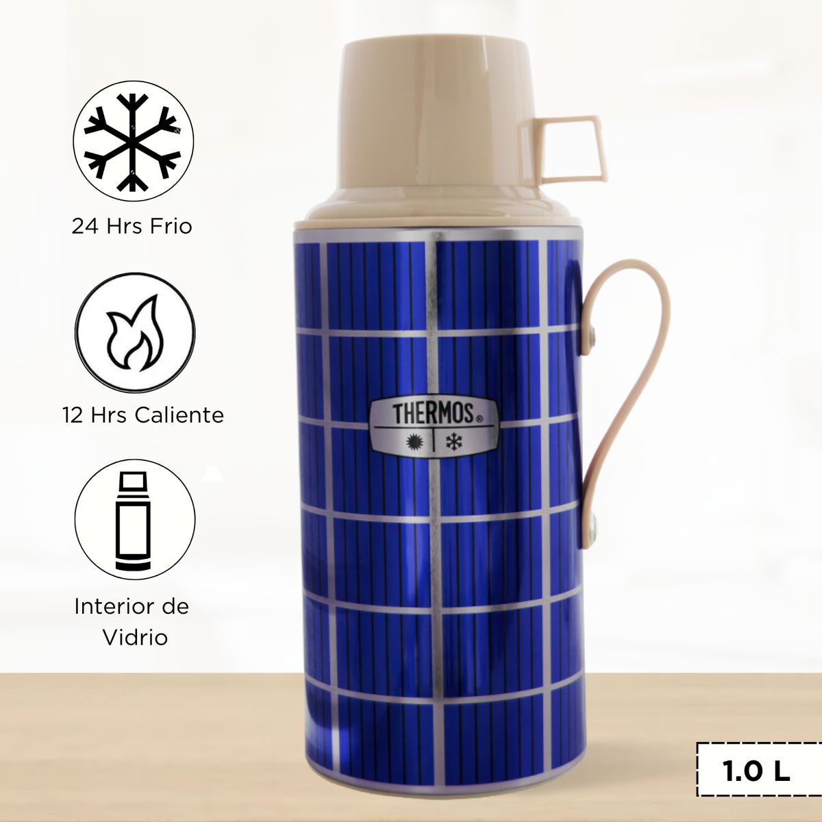 THERMOS - Termo de Bebida para Hogar ESCOCÉS 1.0 Lt Azul