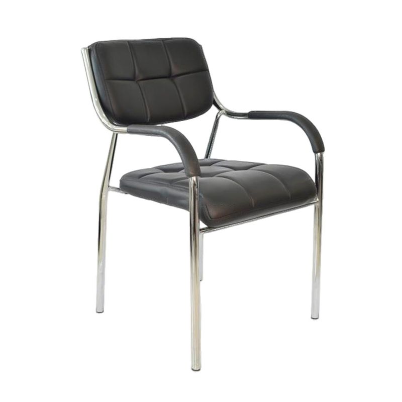 OFIDEAS - Silla de Visita Fija Soft II Cuero Negro Ofideas