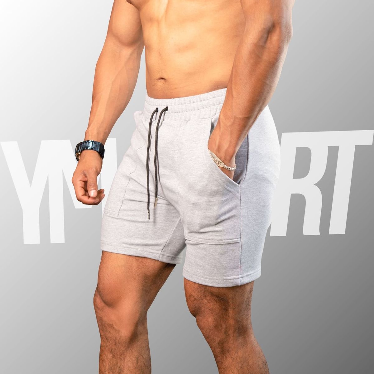 YML SPORT - Short Fitness Hombre Blanco - Short GYM - YML SPORT