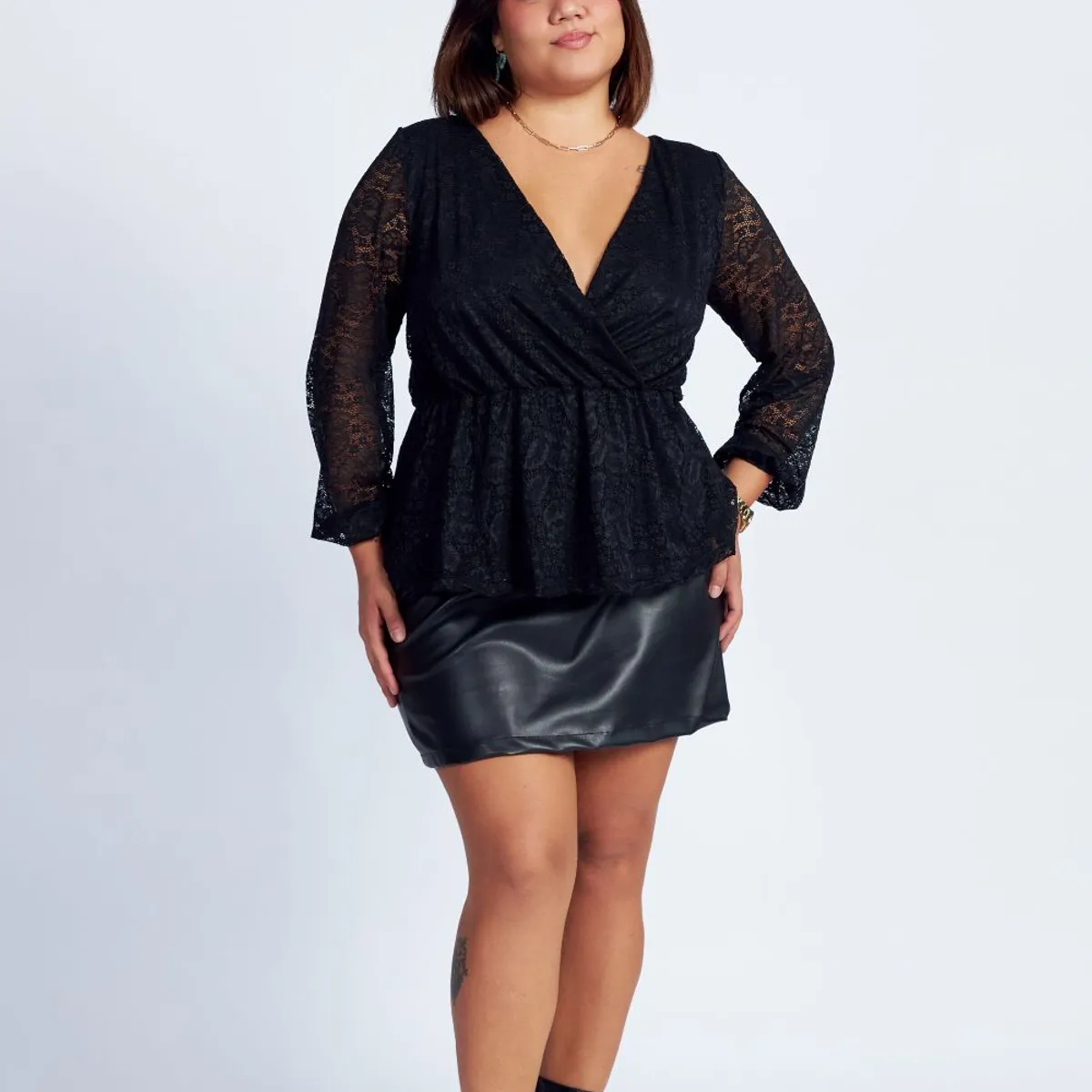 MISS LADY - Top Peplum Griselda - Negro