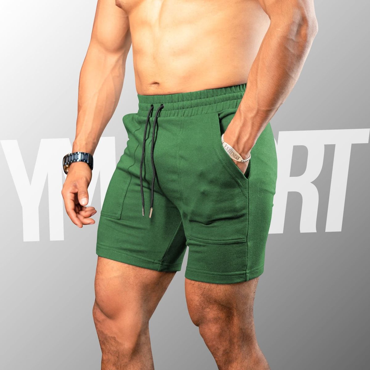 YML SPORT - Short Fitness Hombre Verde - Short GYM - YML SPORT