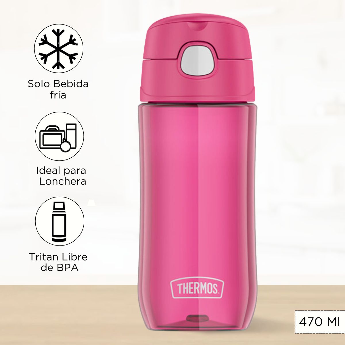 THERMOS - Tomatodo para niños FUN 470 Ml Rosado