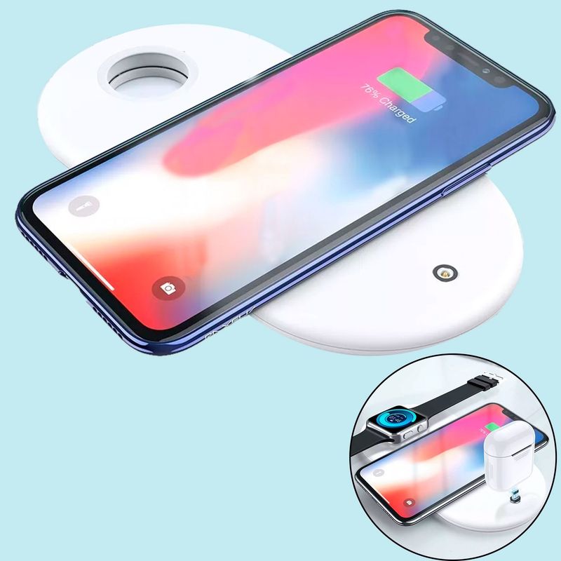 GENERICO - Cargador Inalámbrico 3 en 1 para Iphone/Iwatch/AirPods y más
