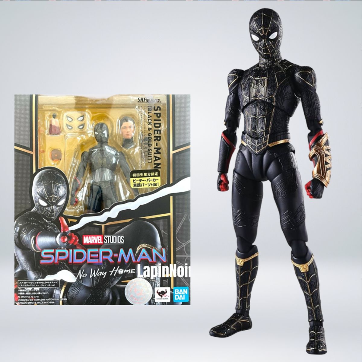 BANDAI NAMCO - FIGURAS SH FIGUARTS MARVEL - SPIDER-MAN BLACK & GOLD SUIT
