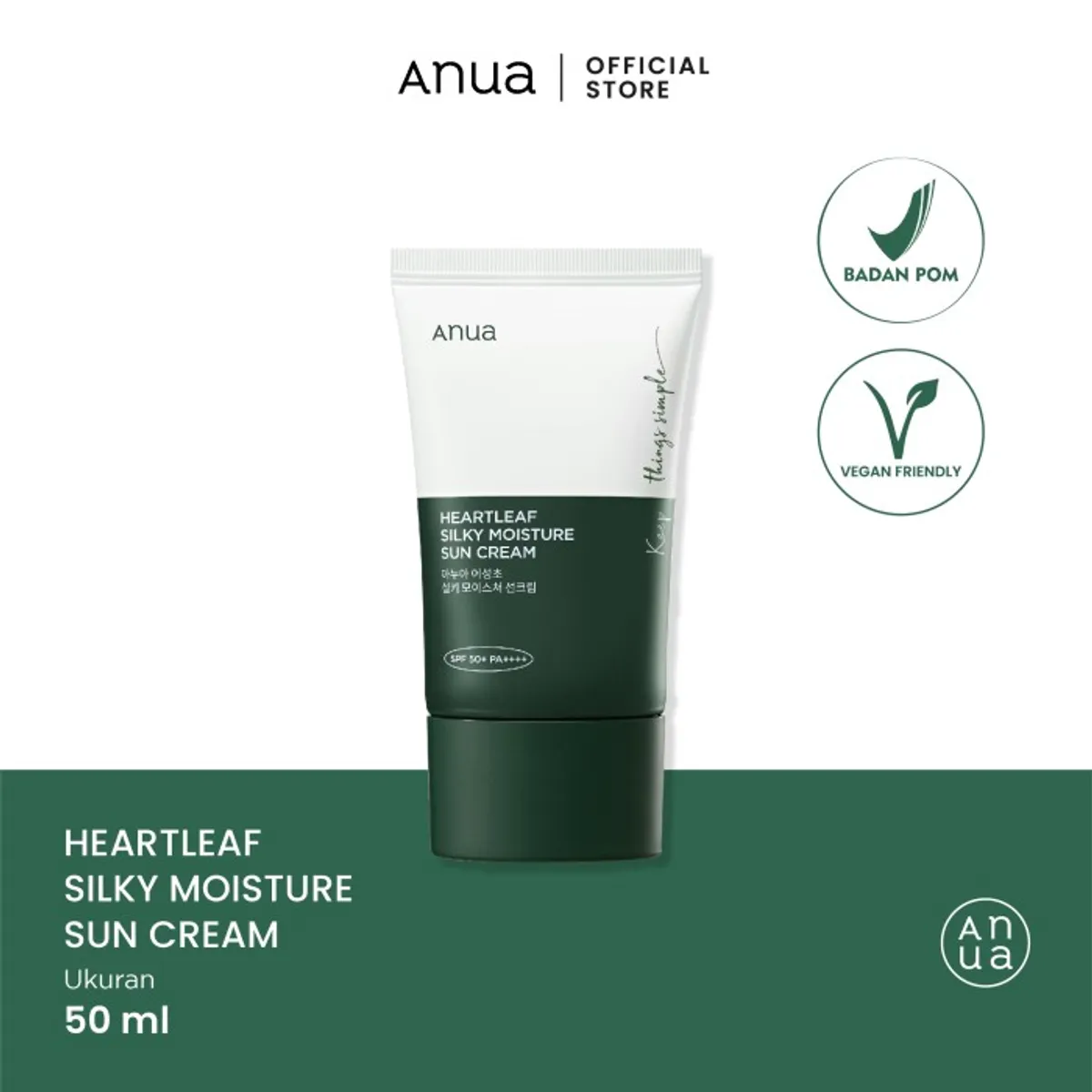 ANUA - Anua Heartleaf Silky Moisture Sun Cream SPF 50+ PA++++