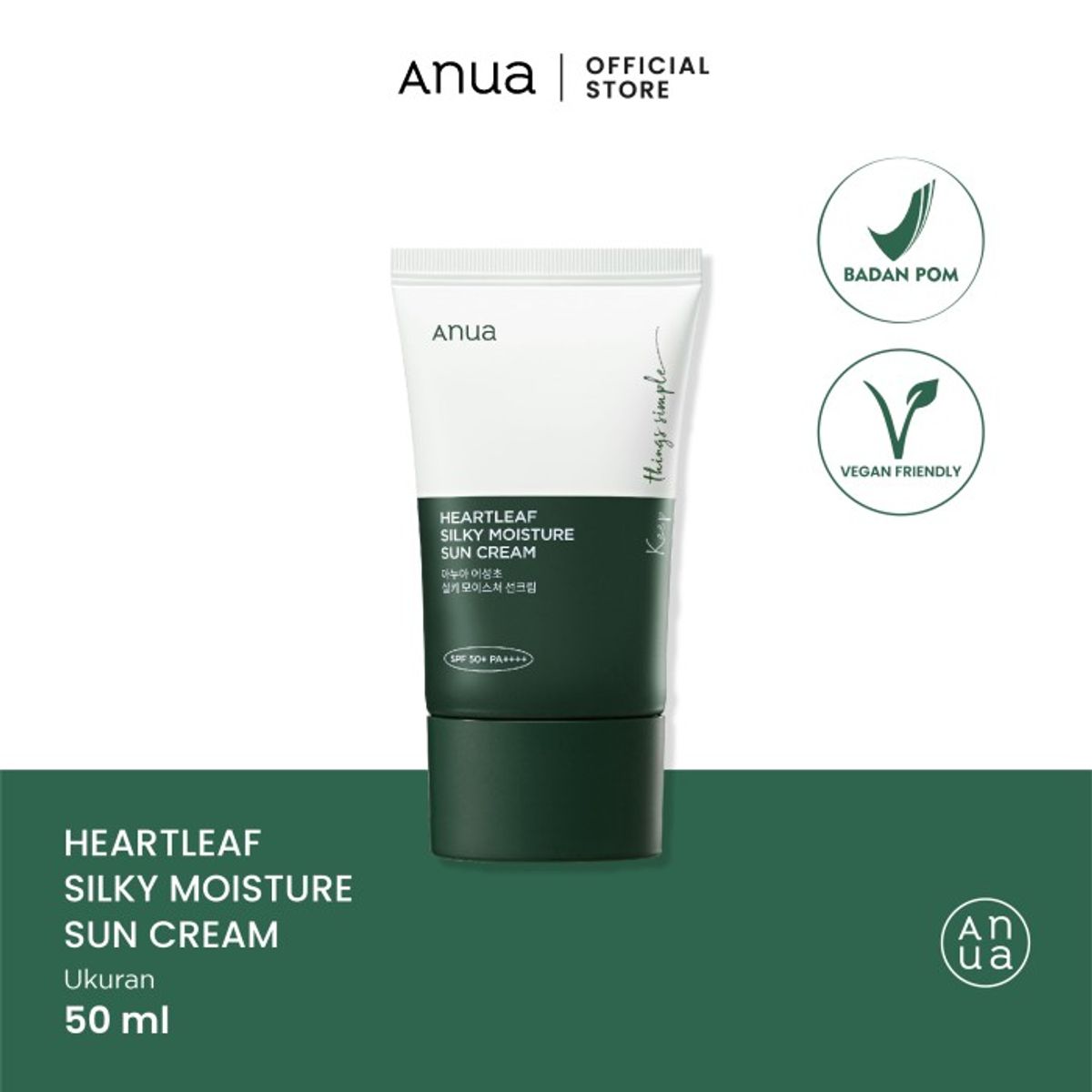 ANUA - Anua Heartleaf Silky Moisture Sun Cream SPF 50+ PA++++