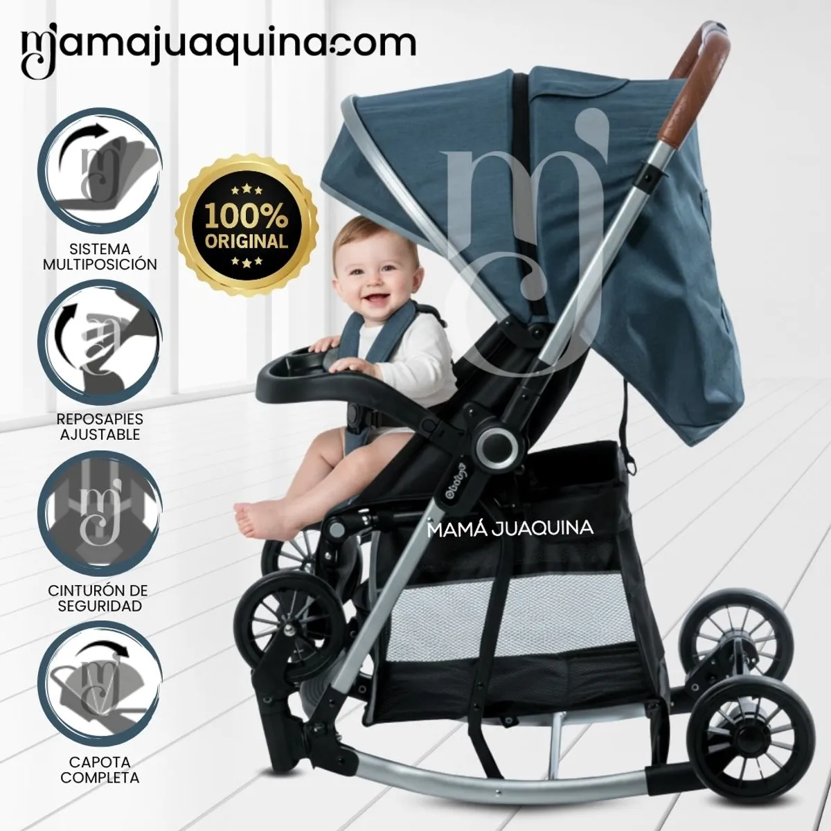 EBABY - Coche Mecedora de Lujo «EXUTOIRE» Blue
