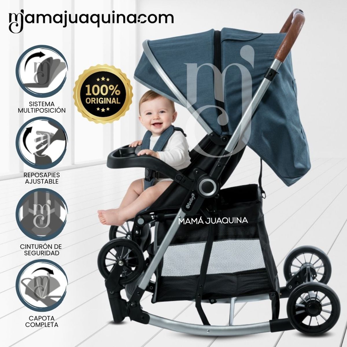 EBABY - Coche Mecedora de Lujo «EXUTOIRE» Blue