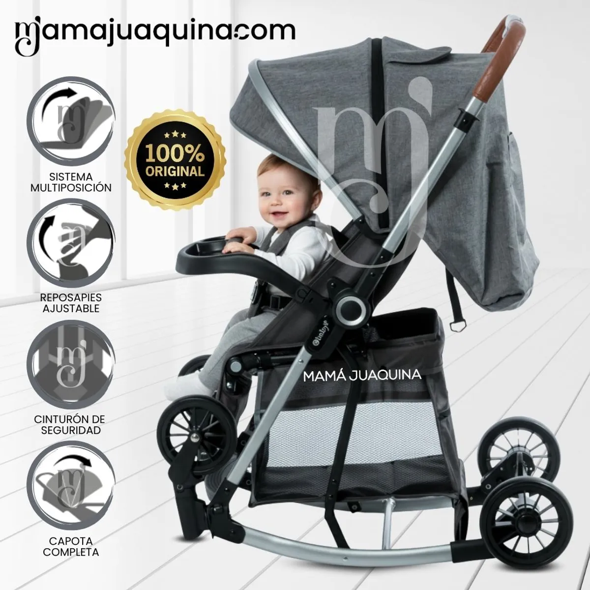 EBABY - Coche Mecedora de Lujo «EXUTOIRE» Gray