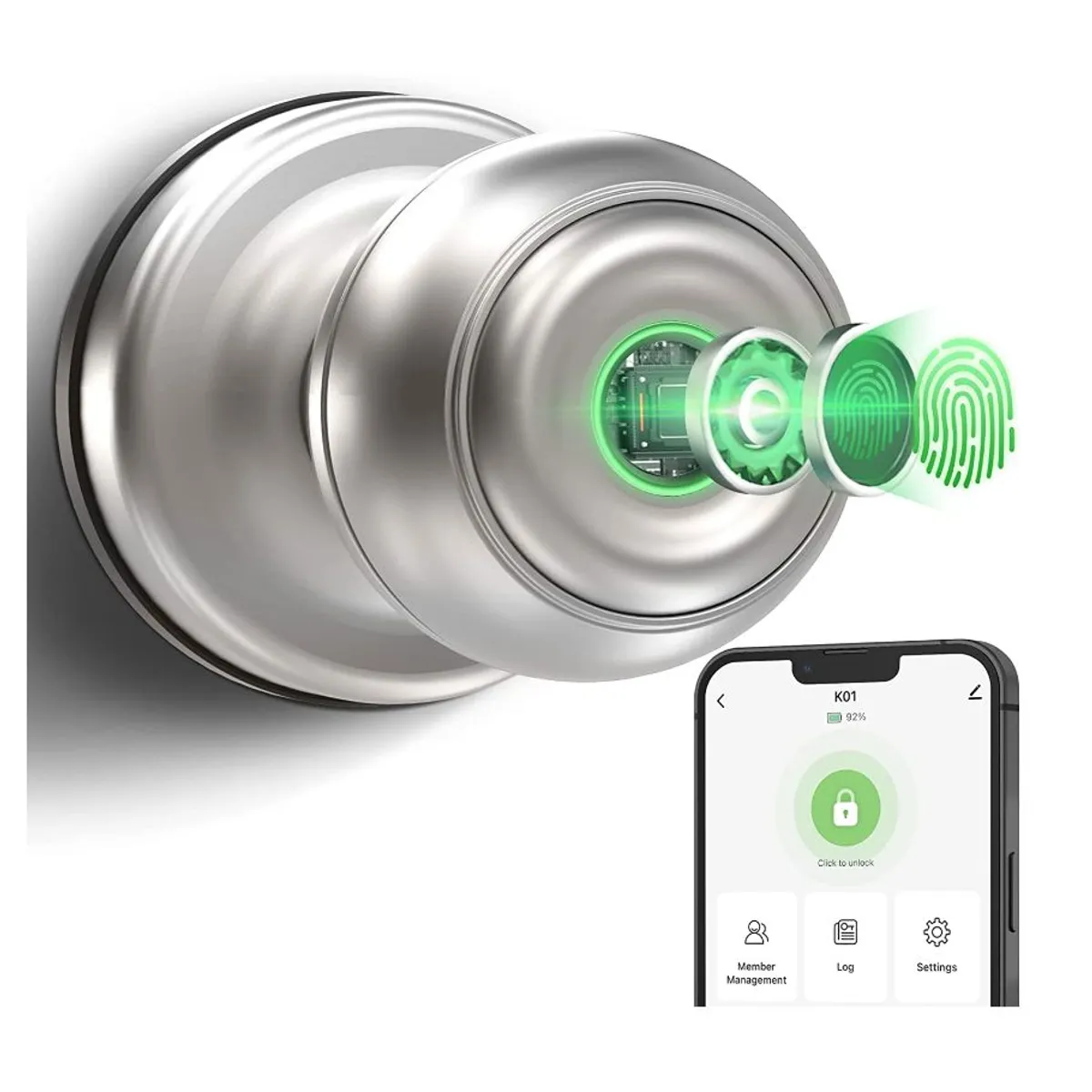 GENERICO - Geek Fingerprint Cerradura inteligente con huellas dactilares