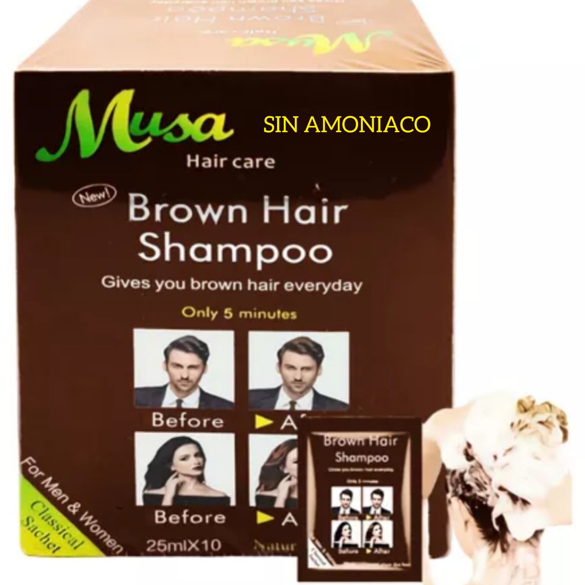 MUSA ACCESORIOS - 10 TINTE SHAMPOO MARRON claro