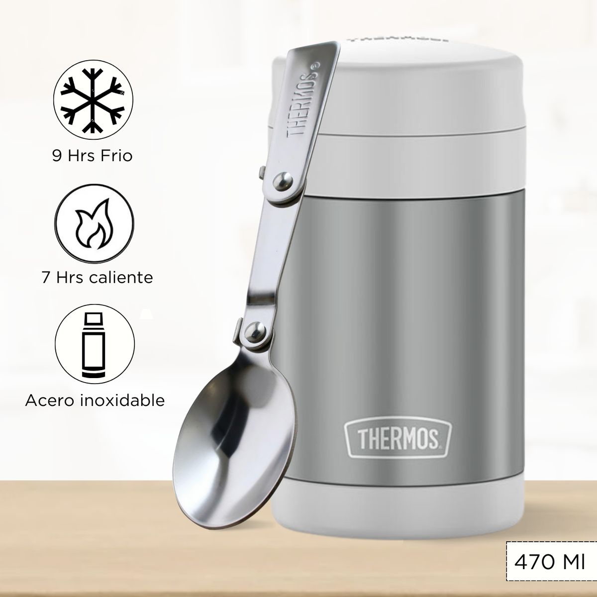 THERMOS - Termo de Comida para Niños FOOD 470 Ml Gris