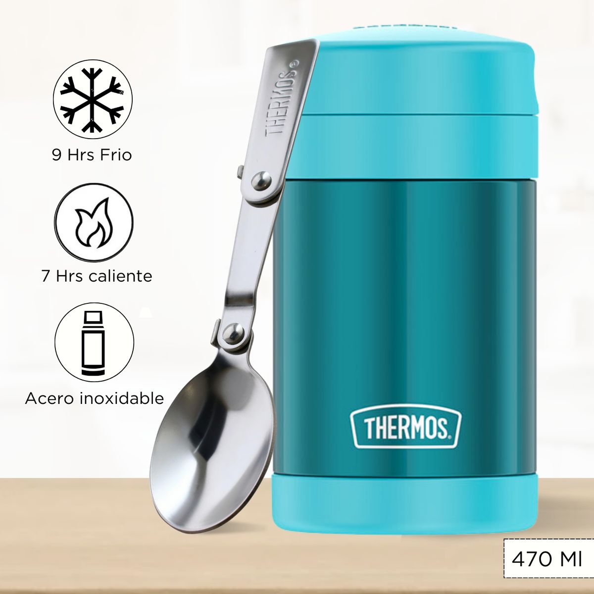 THERMOS - Termo de Comida para Niños FOOD 470 Ml Turquesa