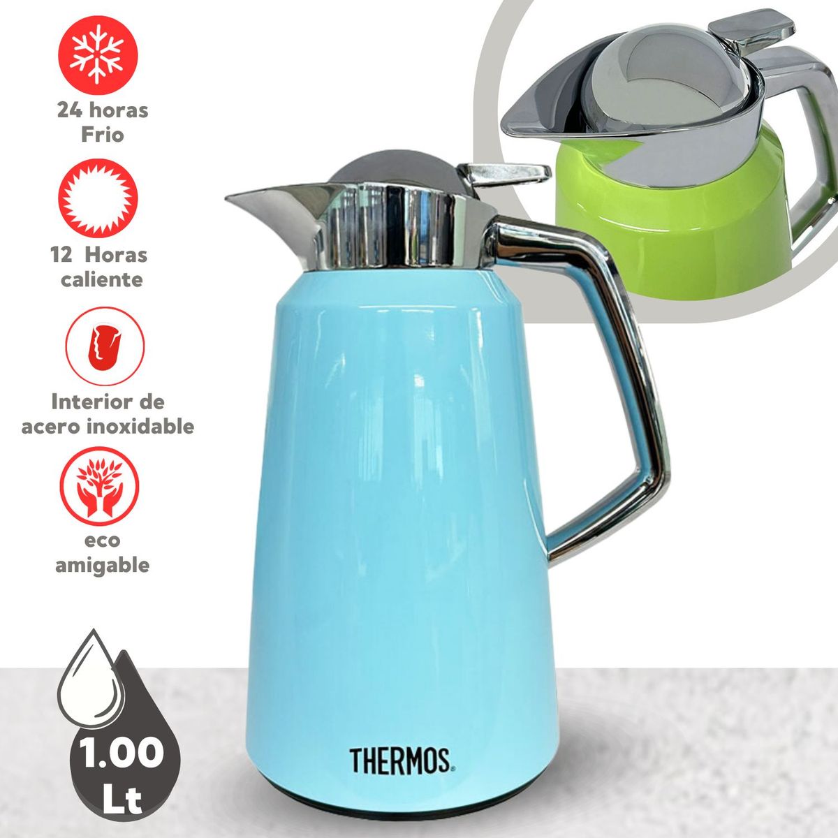 THERMOS - JARRA TÉRMICO DE ACERO VICTORIA CELESTE 1 L