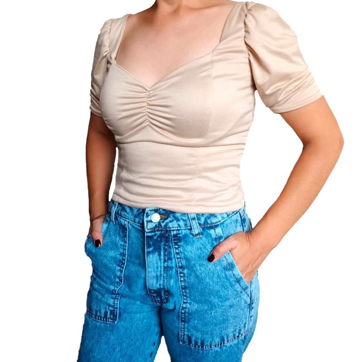 GENERICO - Blusa mujer Mirella - Beige