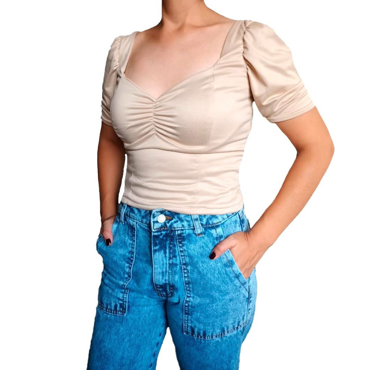 GENERICO - Blusa mujer Mirella - Beige