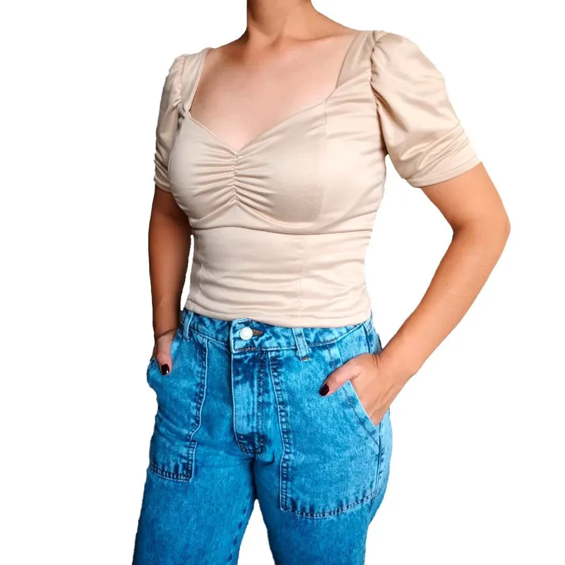 GENERICO - Blusa mujer Mirella - Beige