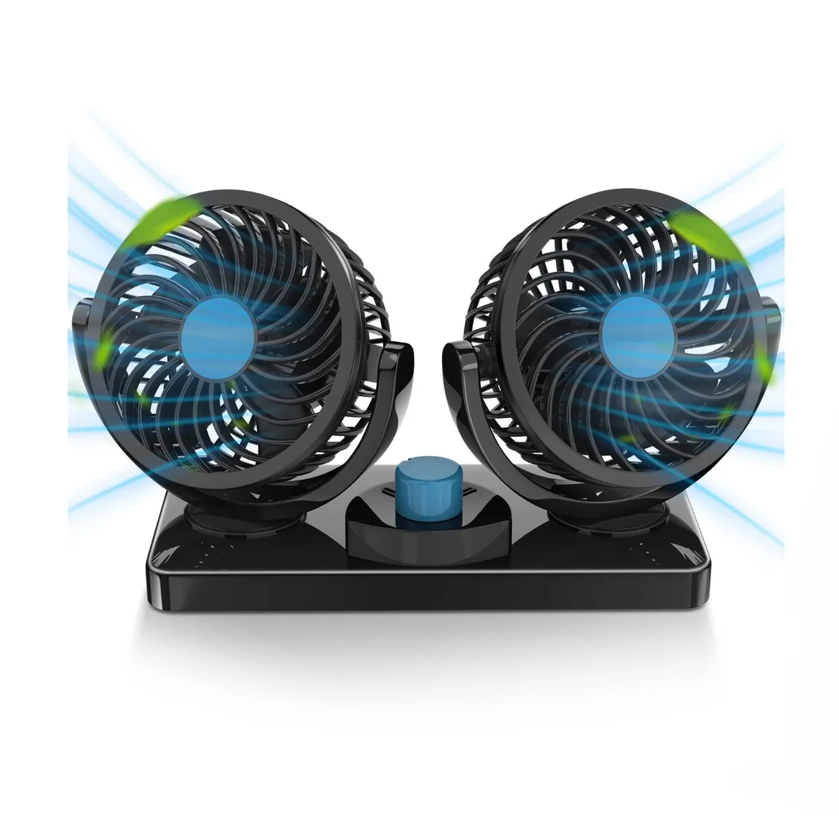OEM - Ventilador Dual 360° para Auto con Base Giratoria 12v