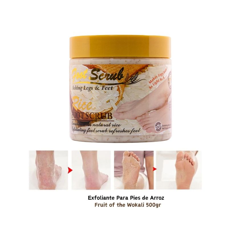 WOKALI - Exfoliante Para Pies a Base de Arroz Wokali de 500g
