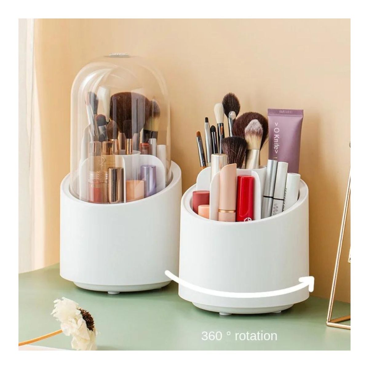 OEM - Organizador Protector de Maquillaje Cosméticos Porta Brochas Giratorio