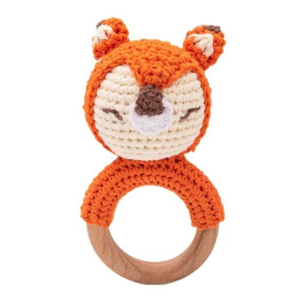 GENERICO - Sonajero tejido en crochet y madera para bebes