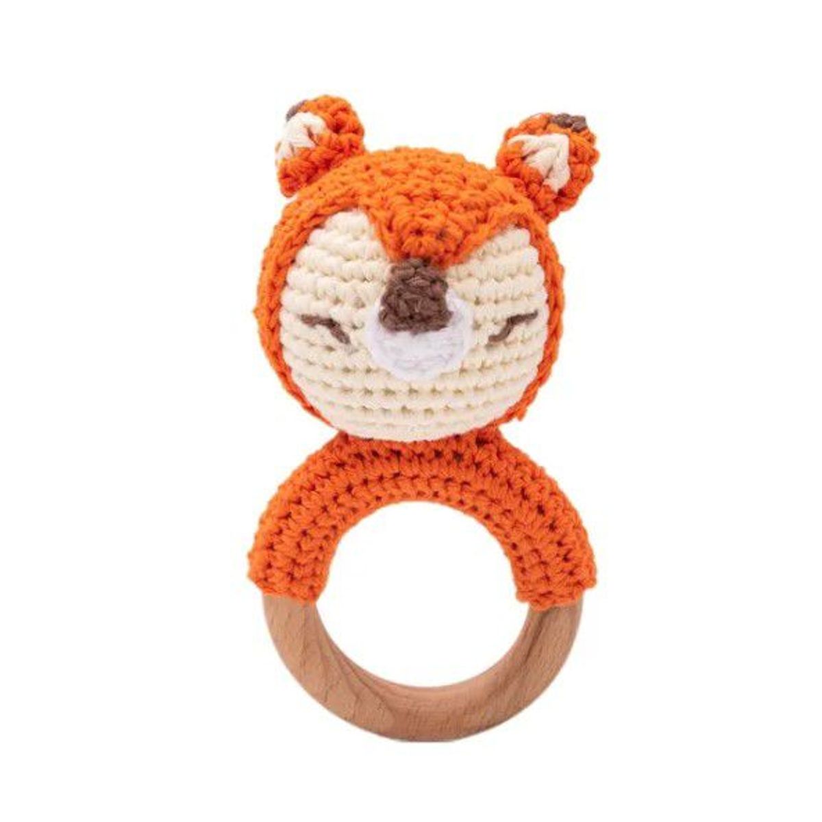 GENERICO - Sonajero tejido en crochet y madera para bebes