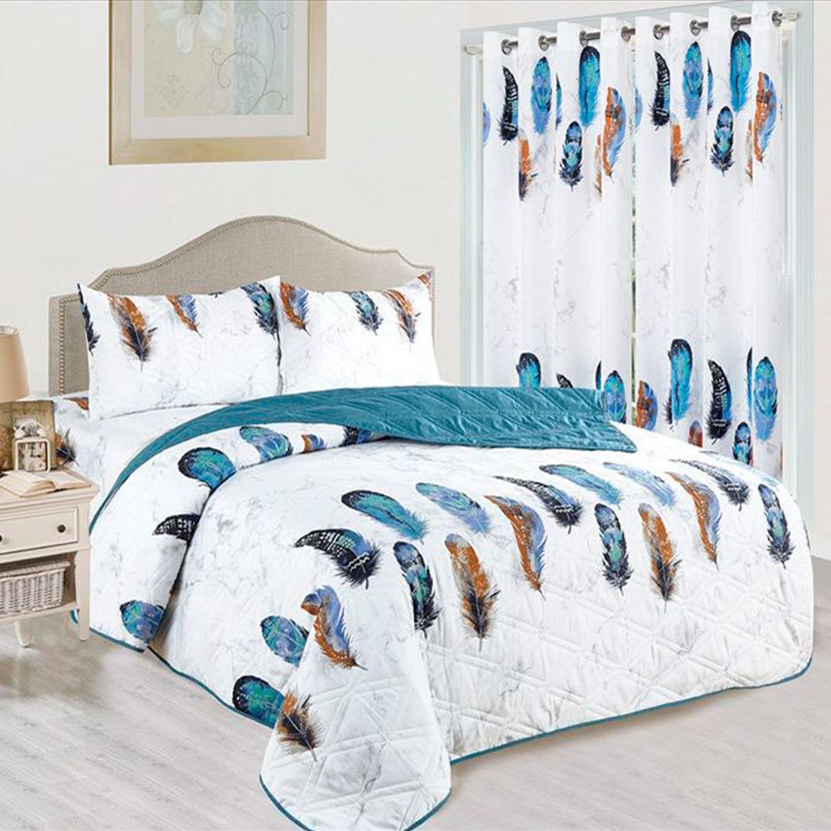 CASATEX - Cubrecama + Sábanas + Cortina 2Plazas - CM17