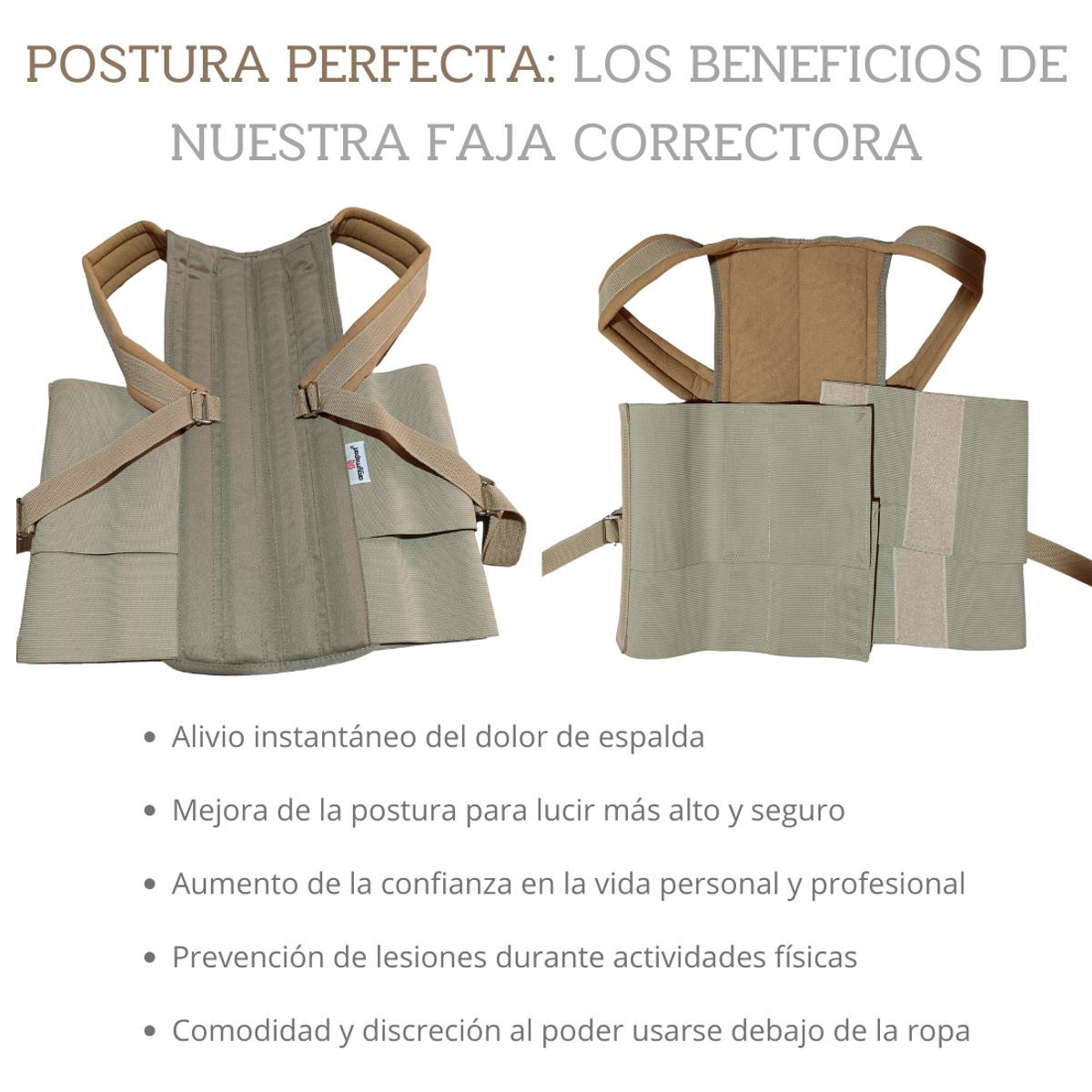 ARGYM - Corrector Postura Faja Dorso Lumbar Sacro Ortopedica Unisex Argym