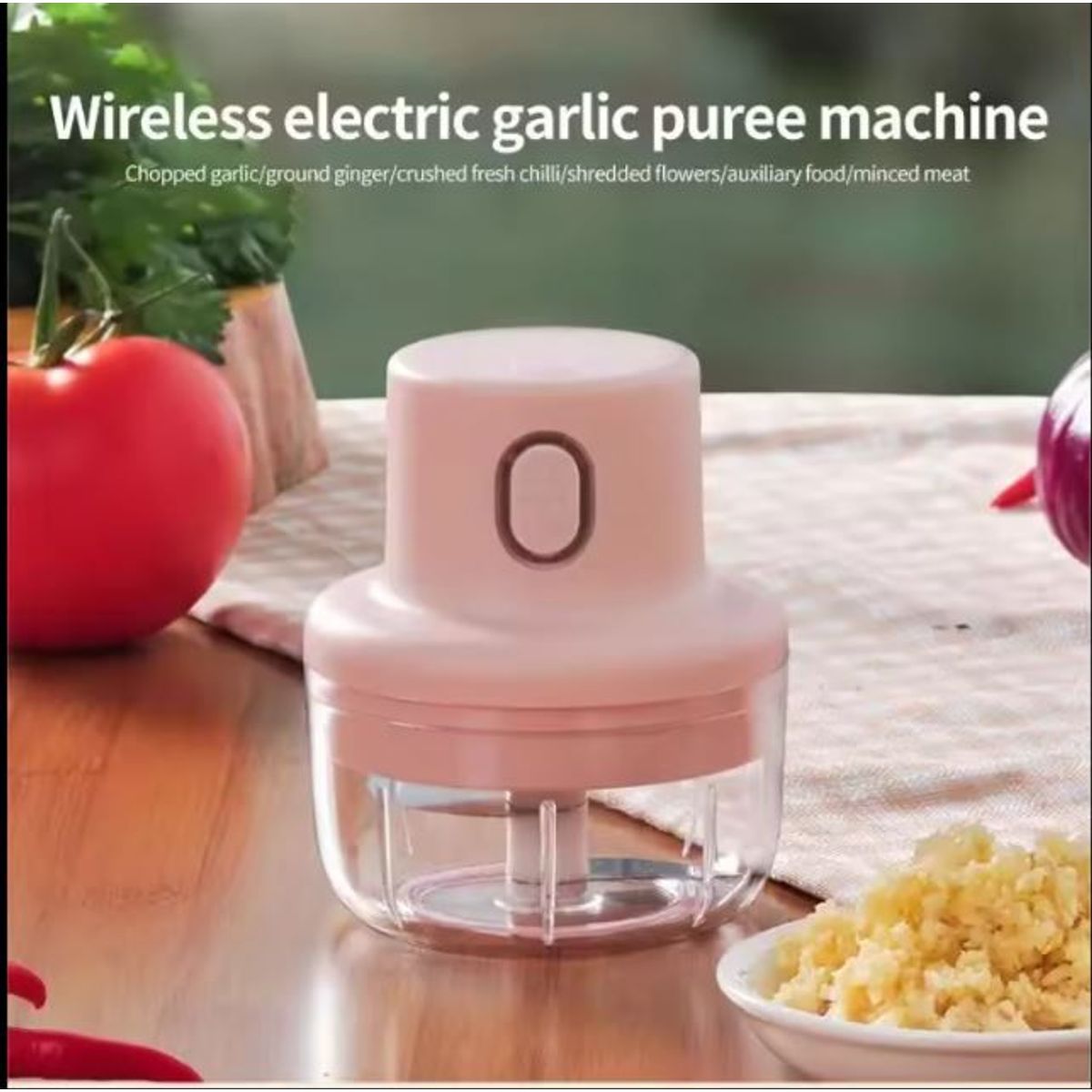 GENERICO - Mini picadora electrica de alimentos para cortar verduras