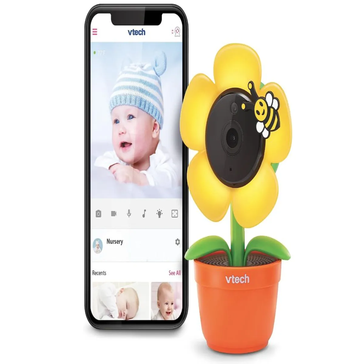 GENERICO - VTech RM9751 Yellow Daisy Smart Wi-Fi  Cámara para bebé