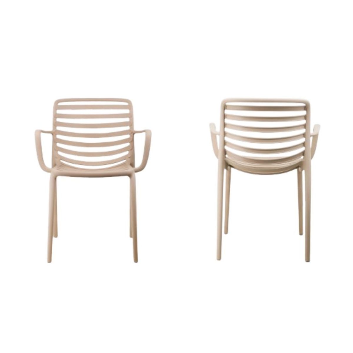 NIHM - Silla de Comedor Tootie con Reposabrazos Beige