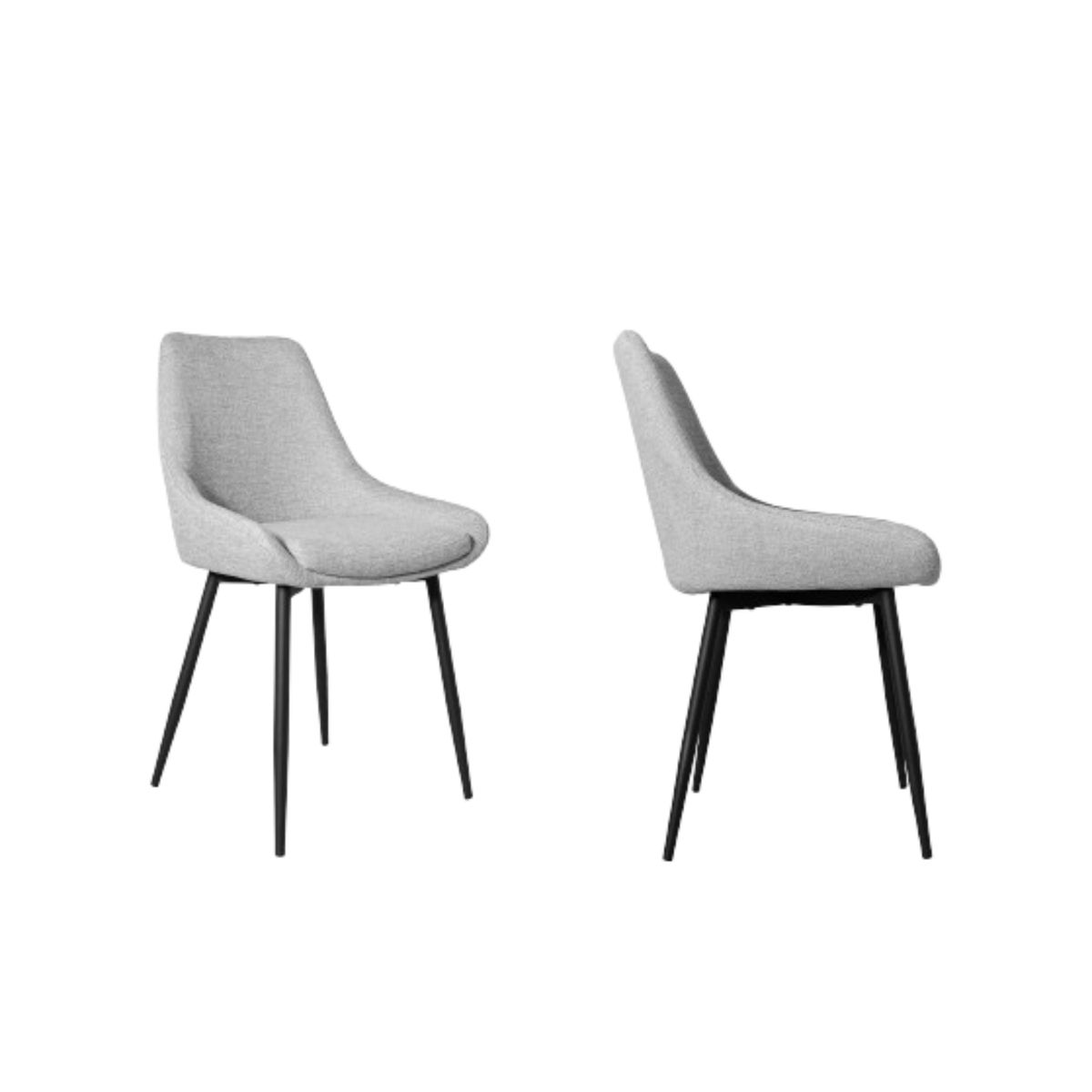 NIHM - Silla de Comedor Beat de Metal Gris Claro