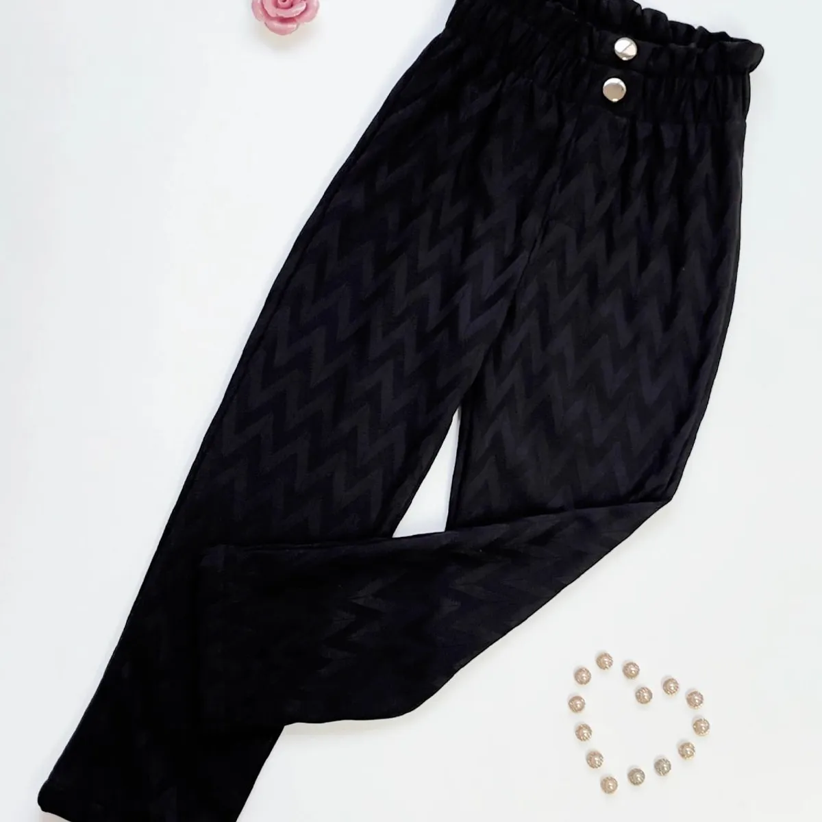 KIDS MASHMELO - Pantalón Labrado Pretina Volteada para Niña Kids Mashmelo